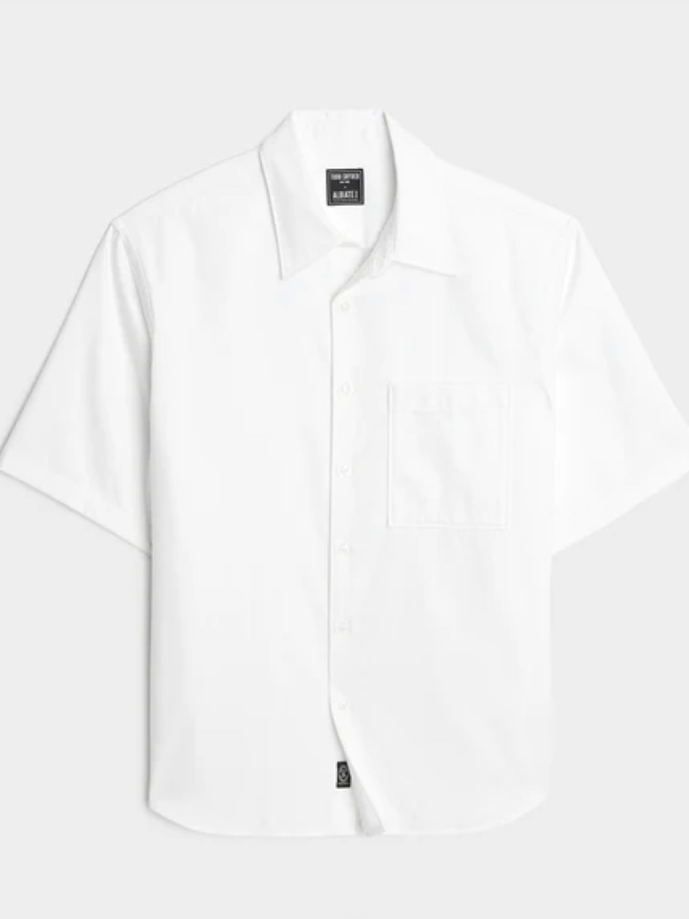 Todd Snyder White Cotton Button Up Short Sleeve Shirt in Large